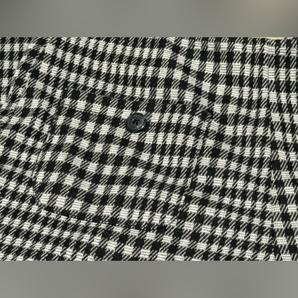Wide-Leg Houndstooth Pants Black & White Pull On Pant Trousers preppy career, S - Picture 8 of 15